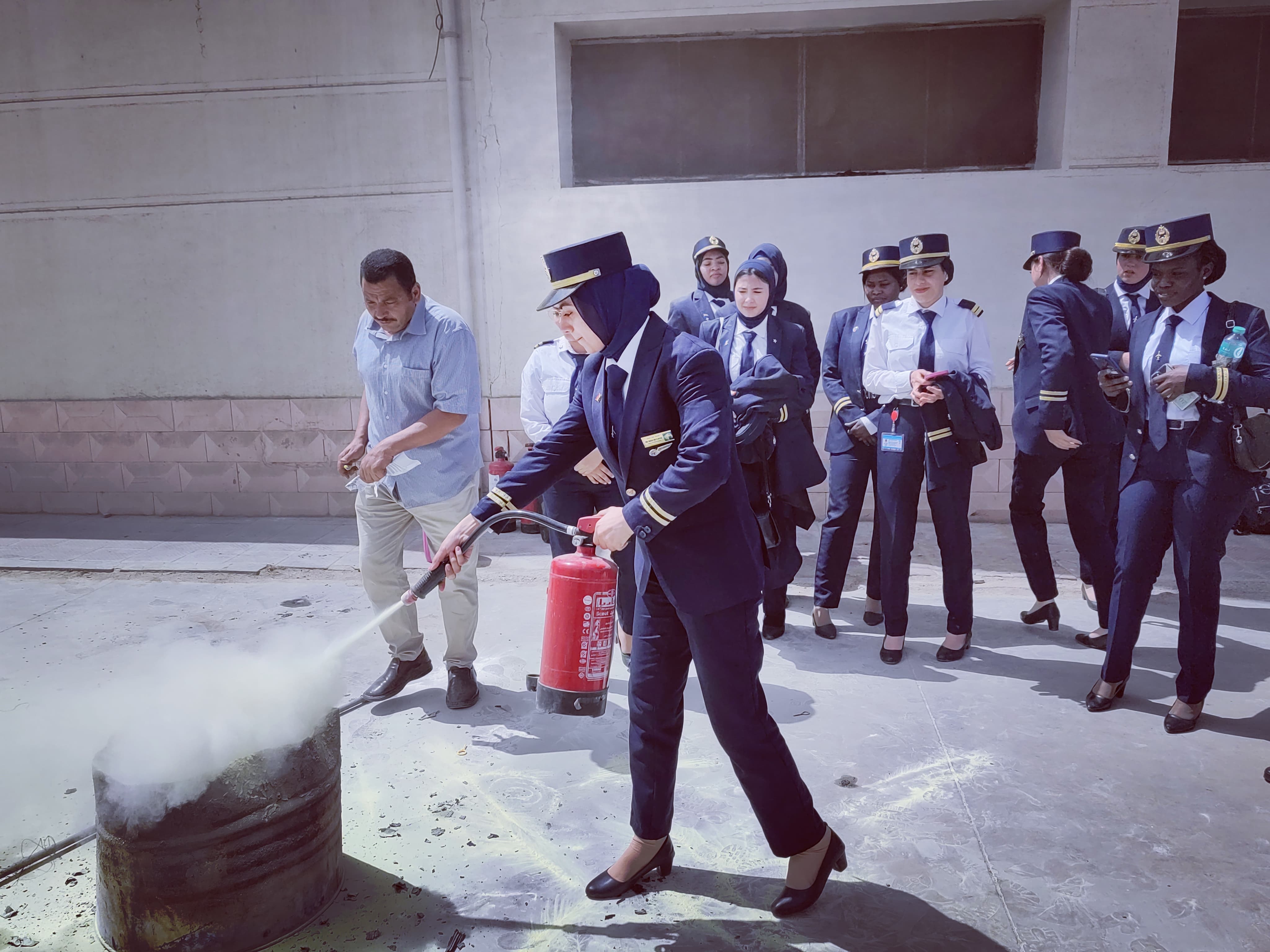 Fire fighting for flight attendants